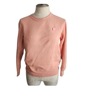 Acne Studios Fairview Face PAW17 Small Coral Soft Pink SalmonCrewneck Sweatshirt